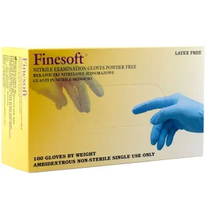 Finesoft Rękawiczki nitrylowe niebieskie bezpudrowe 100szt