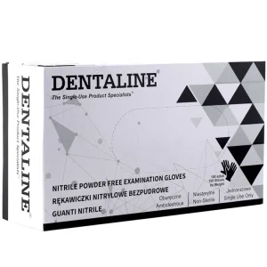 Dentaline Rękawiczki nitrylowe czarne bezpudrowe 100szt