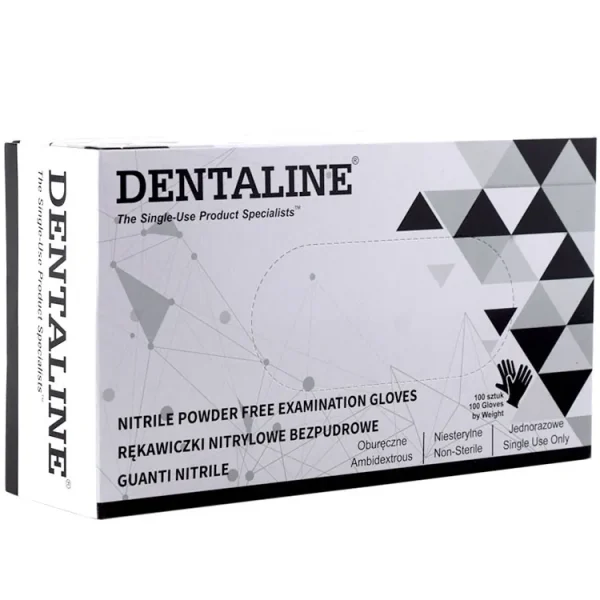 Dentaline Rękawiczki nitrylowe czarne bezpudrowe 100szt
