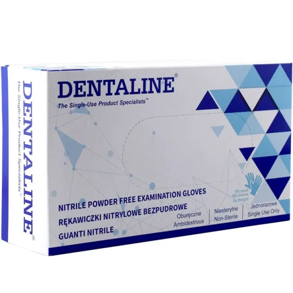 Dentaline Rękawiczki nitrylowe niebieskie bezpudrowe 100szt